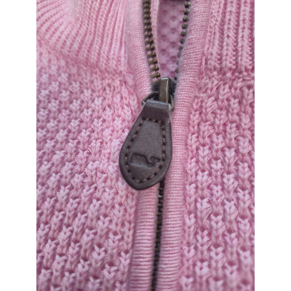 Vineyard Vines Mens Pink Cotton Honeycomb Knit Quarter Zip Sweater Size M - Picture 4 of 12